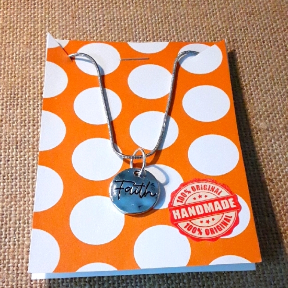 Silver 'Faith' Pendant Necklace